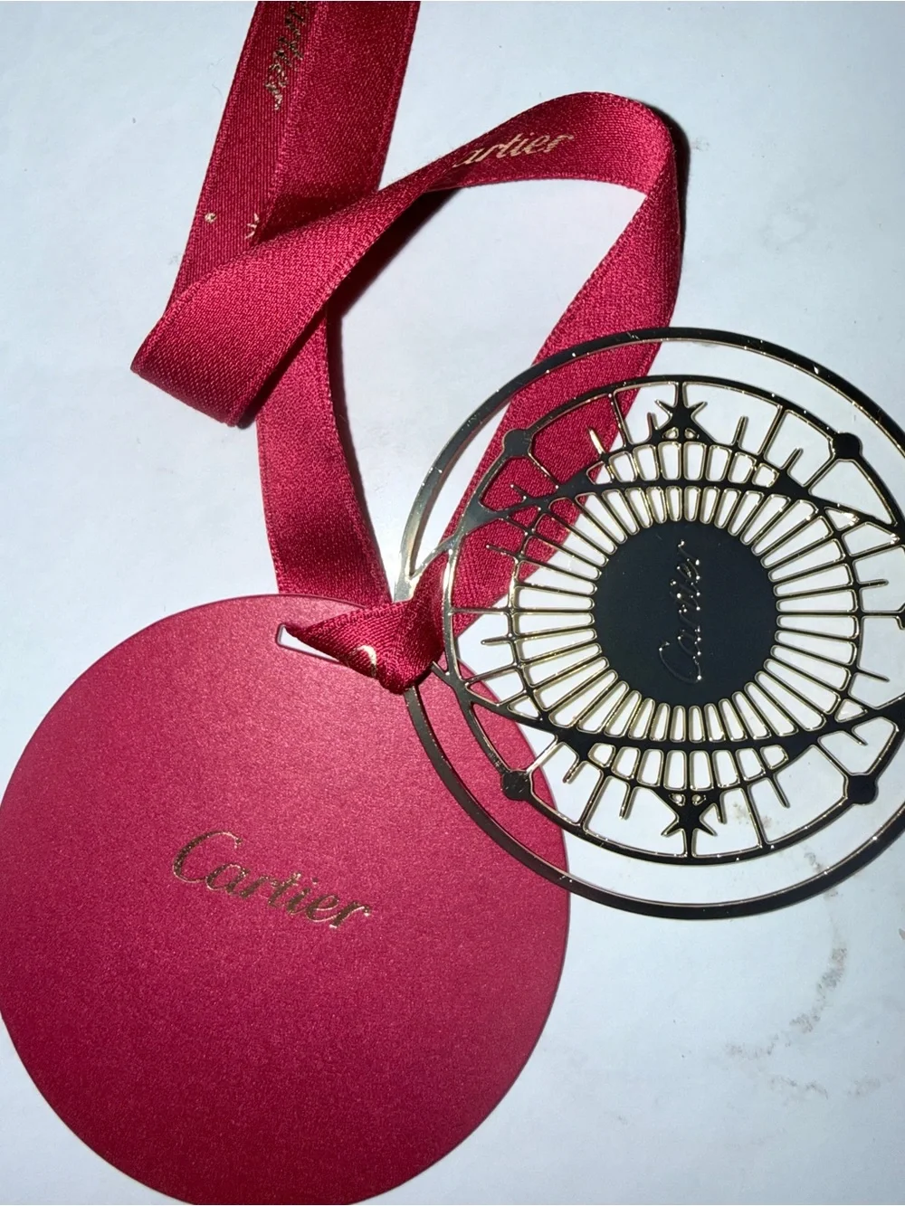NWT Cartier red and gold Christmas 2024 gift tag